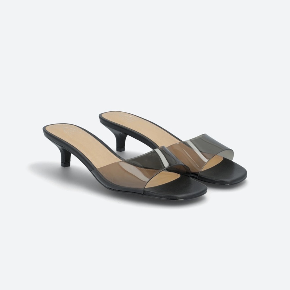 Rhylee Transluscent Kitten Heel Mule